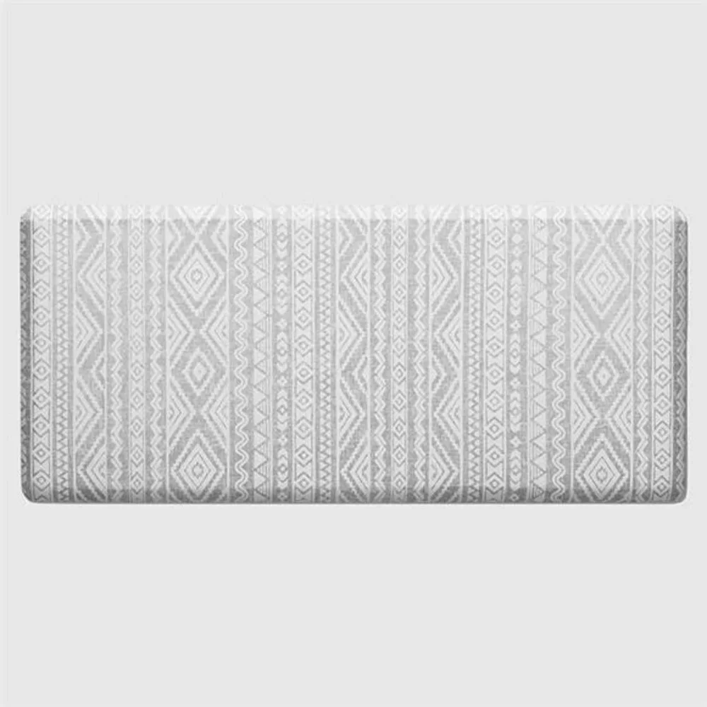 Boho Anti Fatigue Kitchen Mat Non Slip Cushioned Waterproof Floor Rug Gray